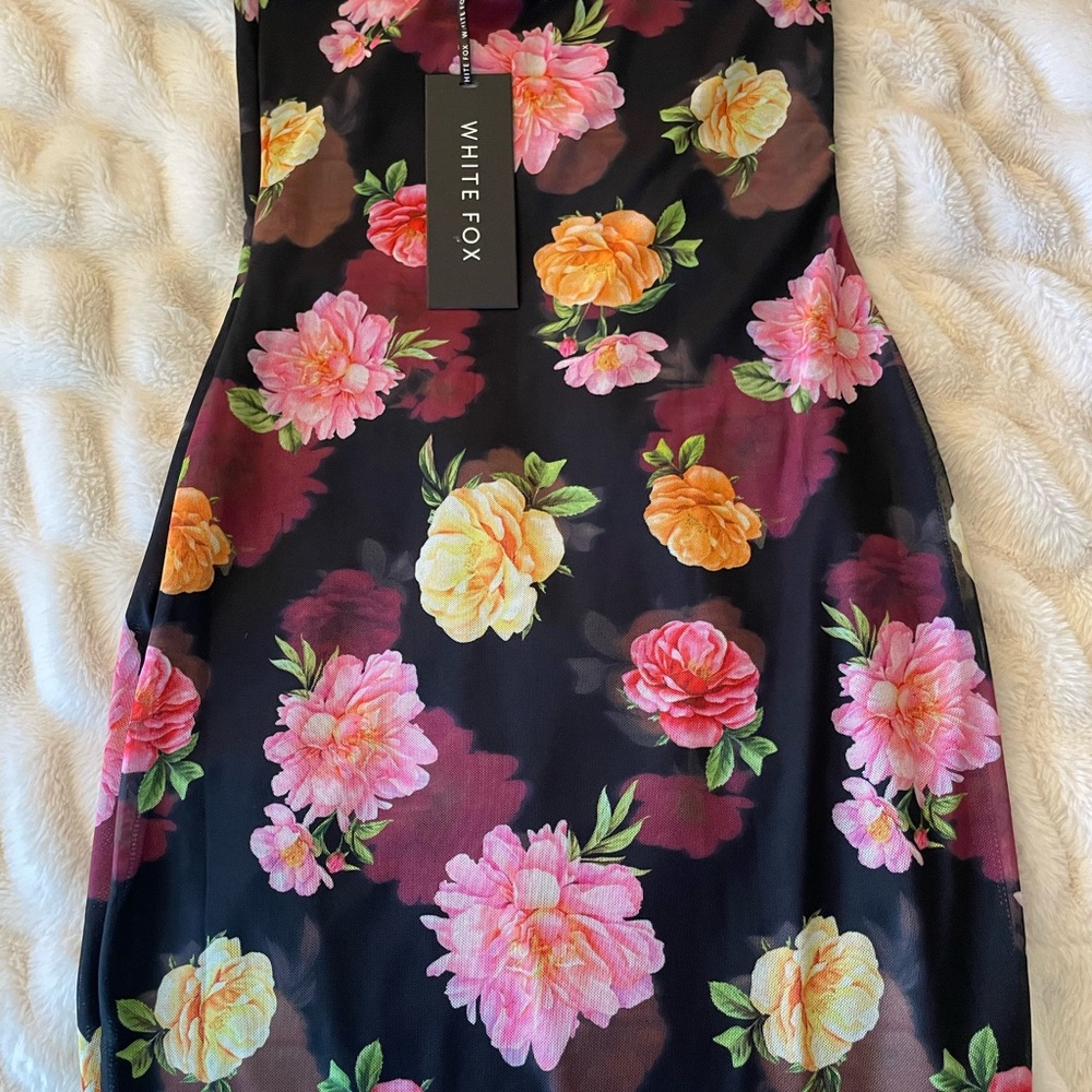 WhiteFox flower mini dress